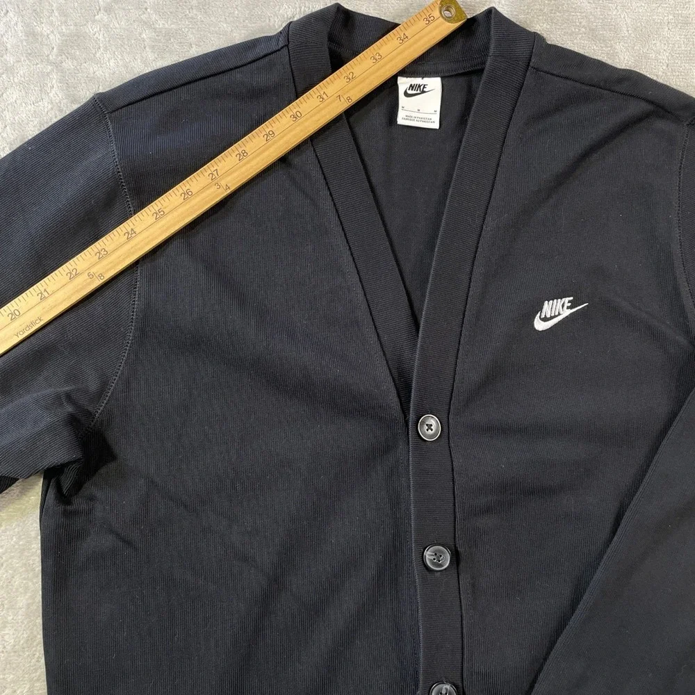 Nike Cardigan Mens Medium Black V Neck Button Casual Minimalist School Golf